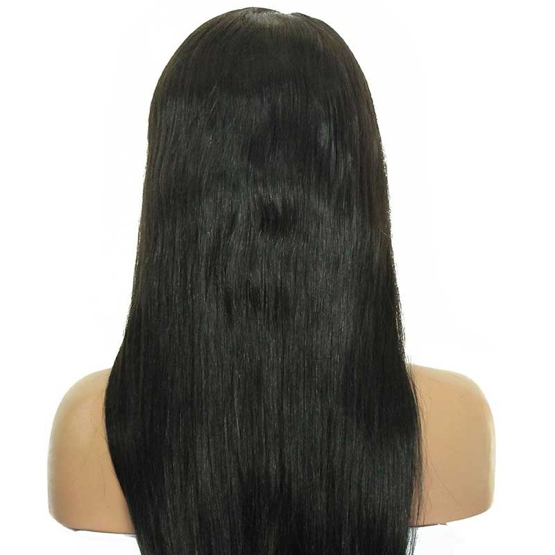 Straight Human Hair Lace Front Wigs Natural Black Brazilian Hair Brazilian Human Hair Natural Color Bleached Knots Natural Baby Hair - Image 4