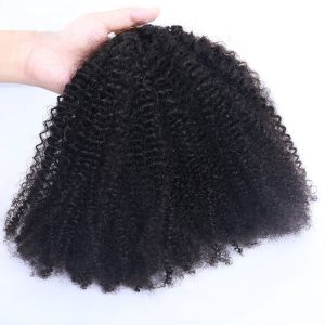 Afro Kinky Curly I Tip Microlinks 100% Human Virgin Hair Weave Bundles Brazilian I Tip Hair Extensions Natural Black Pwigs - Image 3