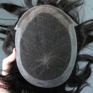 Alternative view of Customize Lace Front with PU on Back and Two Side Mens Toupee Cambodian Human Hair System 12A Hairpieces