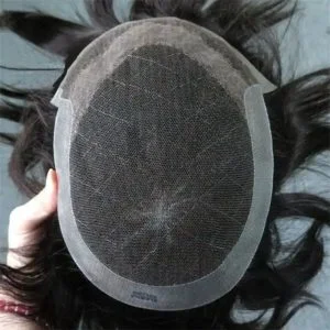 Alternative view of Customize Lace Front with PU on Back and Two Side Mens Toupee Cambodian Human Hair System 12A Hairpieces