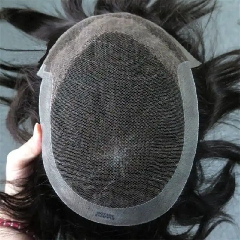 Customize Lace Front with PU on Back and Two Side Mens Toupee Cambodian Human Hair System 12A Hairpieces - Image 2