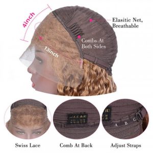 #27 Colored Curly Human Hair Wig Cap Pre-Plucked 13*4 Hd Lace Front Wigs For Black Women - Image 5