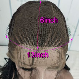 Alternative view of 13X6 Swiss Lace Front Box Braided Wigs For Black Women 100% Handmade Deep Side Parting Lightweight Japan-Made Synthetic Lace Frontal Tribal Braided Wig