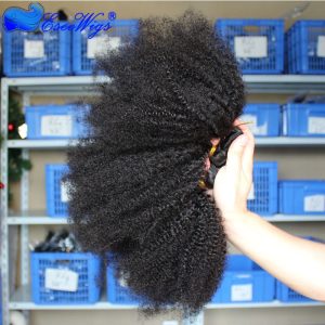Afro Kinky Curly Brazilian Remy Hair 1 Pc Brazilian Hair Weave Bundles 8A Hair Products Curly Human Hair Extensions (1 PC) - Image 3