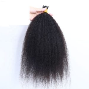 Double Drawn Cuticle Aligned Human Hair I Tip Hair Extensions Wholesale Kinky Straight 10A For I Tip Hair Extensions