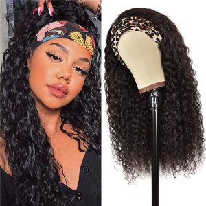 Headband Wig Deep Wave Human Hair Wigs for Black Women Glueless None Lace Front Wigs 150% Density Brazilian Human Hair Wigs Machine Made Headband Wigs - Image 7