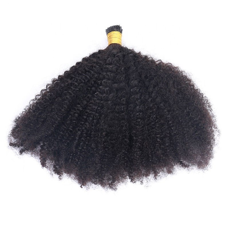 Wholesale 100% Human Hair Extensions Afro Kinky Curly I Tips Hair Extensions Human Hair For Black Women - Image 2