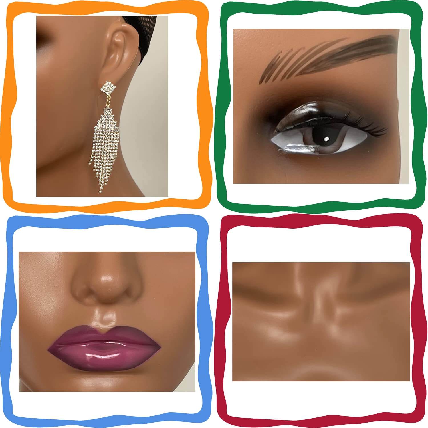 PWig Mannequin Heads 3Colors Bust Female Realistic Manikin Head with Face and Shoulders for Wigs Beauty Accessories Displaying - Image 31