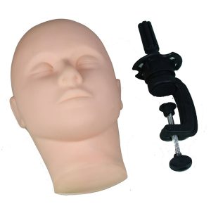 Alternative view of Soft Skin Massage and Makeup Practice Mannequin Face with Table Clamp