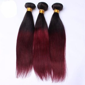 Silk Straight 1B/30 Ombre Color Brazilian Human Hair Weave 4 Bundles Deals - Image 5