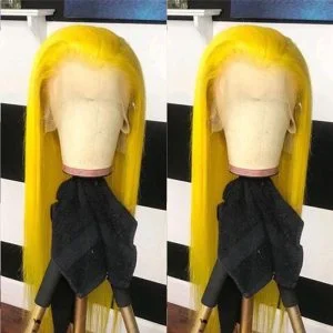 Alternative view of Straight Bob Lace Front Human Hair Wigs Yellow Brazilian Remy Hair Bob Closure Wig Short Bob Human Hair Wigs Cut Bob Wig