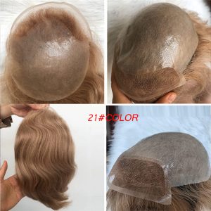 PU Skin Toupee for Men With Franch Lace Frontal 10x8inch Hair Replacement for Men's Hairpiece Human Hair Men Toupee - Image 14