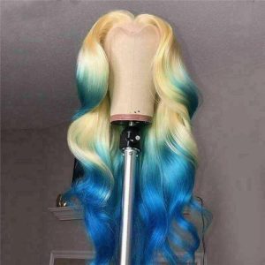 Body Wave Lace Front Wig 613 Green Wig Brazilian Remy Lace Front Human Hair Wigs For Women Omber Lace Wig - Image 3