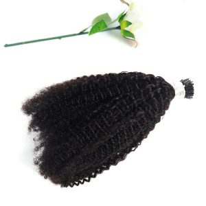 Alternative view of 1Gram Brazilian Remy Hair Extensions Bulk U Tip Afro Kinky Curly I Tip Human Hair