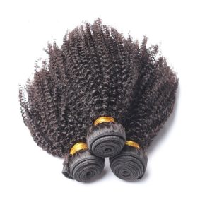 Hair Bundles Afro Kinky Curly Hair Weave 3 Bundles Natural Color