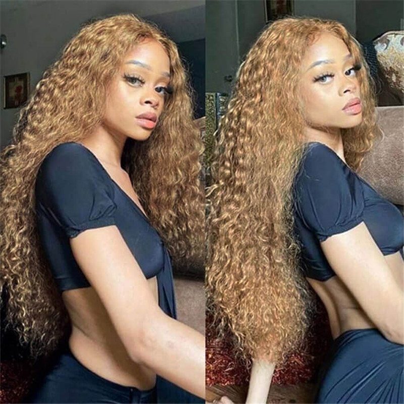 #27 Colored 13*4 Hd Lace Frontal Wigs Pre Plucked Straight /Body Wave/ Curly /Deep Wave - Image 8