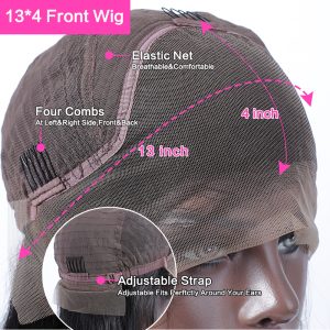 Straight Bob T4 27 honey blonde lace front wigs 150% Peruvian Remy Hair Bob Colored Human Hair Wigs For Women 4x4 Closure Wig - Image 7