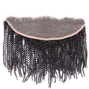 Afro Kinky Curly Human Hair Lace Frontal Closures With Baby Hair Bleached Knots 13x6 - Image 2