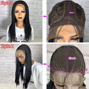 24 Inches 99J Red Wig Synthetic Braids Wigs 13X6 Lace Front Wig Middle Part Wig Parted Loc Braided Wigs With Curly Ends For Women - Image 6