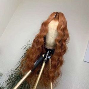 Body Wave Ginger Colored Wig Lace Front Human Hair Wigs Brazilian Remy Hair 13x4 Transpare Lace Front Wig Brown Human Hair Wig - Image 3