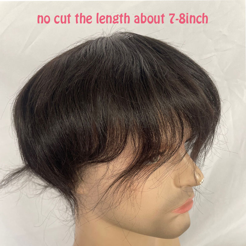 Pwigs Toupee For Men Silk Base Toupee Real Human Hair Replacement System For Men Hair pieces Natural Hairline Clip in Crown 1B Color - Image 20