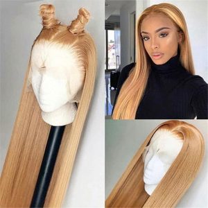Honey Blonde Wig #27 Human Hair Wigs For Women Pre Plucked 13X6 Hd Lace Frontal Wigs - Image 4