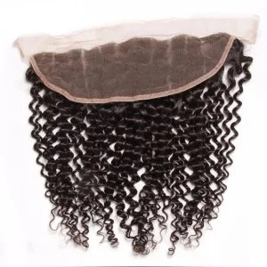 Alternative view of 13x4 Lace Frontal Brazilian Human  Curly Hair Lace Frontal Closures 1 Piece Ear to Ear Free Part Closure
