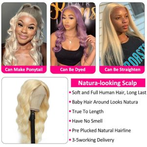 613 Wig Body Wave T Part Lace Wig Human Hair Pre Plucked Transparent Lace Wig For Black Women - Image 5