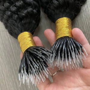 Kinky Curly Nano  Human Hair Extensions Hair Plastic Tip Keratin Nano Hair Extensions Brazilian Virgin Hair  Extensions Nano Human Hair Extensions - Image 5