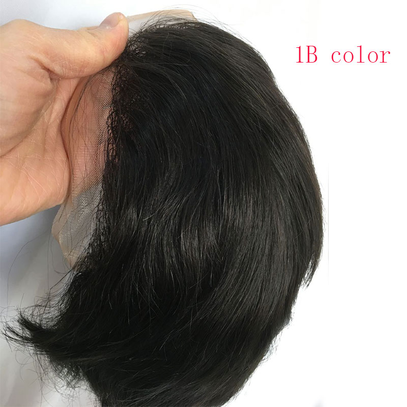Pwigs 100% European Virgin Human Hair Toupee for Men with Soft Thin Super Mono Lace 10" x 8" Straight hair pieces 4 Brown Color - Image 6