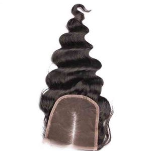 Loose Wave Peruvian Remy Hair Free Part Lace Closure Sew In 4x4 inchs Natual Color - Image 5
