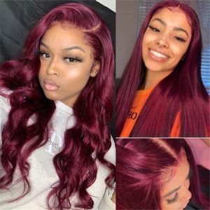 99J Straight/Body Pre Plucked 5X5 Hd Lace Closure Wigs Middle Part Human Hair Natural Hairline - Image 5