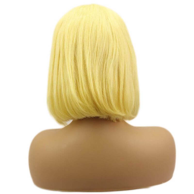Brazilian Hair Yellow #613 Blonde Color Human Hair Lace Front Bob Wig - Image 3