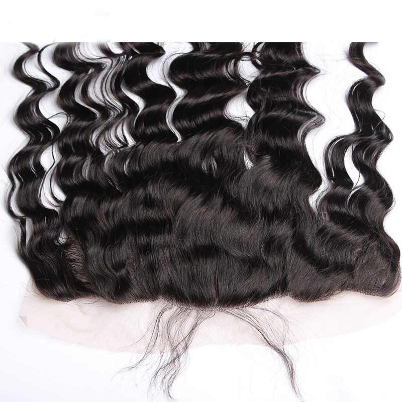Ear To Ear Lace Frontal Closure Loose Wave Hairstyles Brazalian Remy Hair 13x4i nchs Natural Color - Image 3