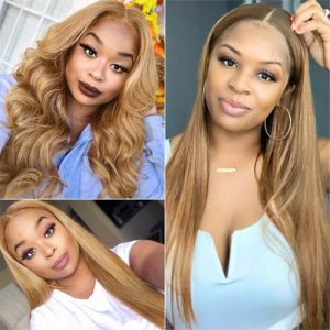 #27 Colored 13*4 Hd Lace Frontal Wigs Pre Plucked Straight /Body Wave/ Curly /Deep Wave - Image 3