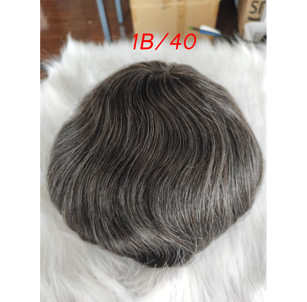 Men Wigs Human Hair Toupee Thin Skin Pu Male Wig Hair Prosthesis Men Toupee Hair 8x10inch Replacement System Remy Hair Pieces 7# Brown - Image 12