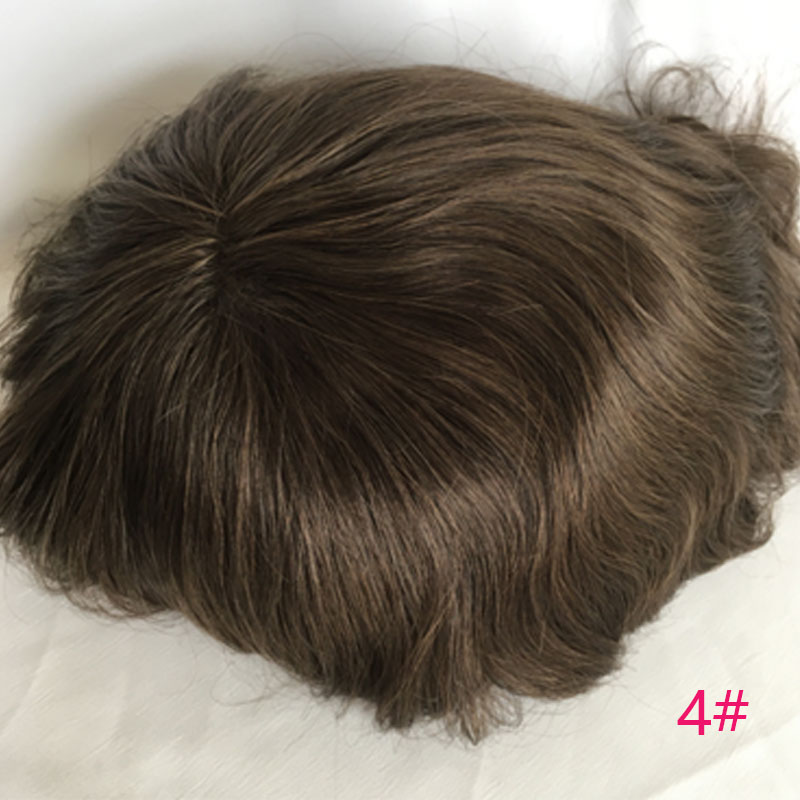 Men's Toupee Human Hair Monofilament Net Base Thin Skin Around with Combs Toupee for Men #2 Mixed 60% Grey - Image 16