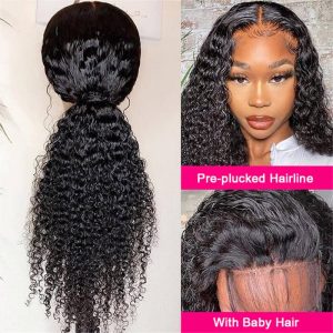 Alternative view of Kinky Curly 4X4 Hd Lace Closure Wig  Glueless Human Hair Lace Wig 150% Density For Sale