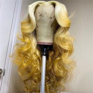 Blonde Yellow Lace Front Human Hair Wigs Body Wave 13x4 Lace Frontal Wig Long Wavy Colored Lace Front Wig 150% - Image 3