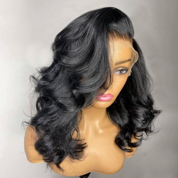 New Body Wave HD Lace Frontal Wig Short Wavy Glueless Wig 150% Density Pre Plucked - Image 3