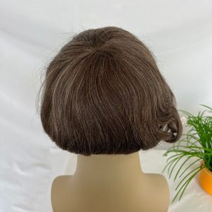 Toupee for men Hair pieces 100% European Human Hair Replacement System For Men 10"x8" Human Hair Toupee Men Hair Piece 6 Color Mixed 10% White Color - Image 8