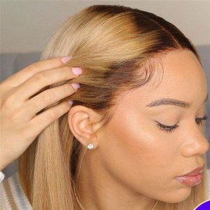 150% Density 13x4 Bob Honey Brown Lace Front Wig T4/27 Honey Blonde Wig Ombre Human Hair Wigs Brazilian Remy Lace Closure Wig - Image 4