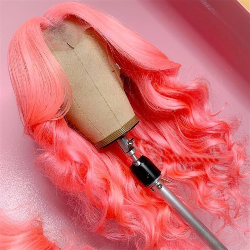 Peruvian Hair Rouge Pink Body Wave Lace Front Wigs - Image 2