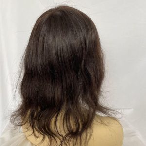 12inch Full Skin Pu Base Long Human Hair Men Toupee Natural Hairline Men Toupee Silky Straight Wave 8x10 #2 Dark Brown Color Men Wigs - Image 5