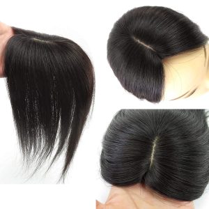 Silk Skin Base Topper Women 100%Virgin Human Hair Piece For Women Clip In Crown Topper Hand-made Toppee Hair Closure - Image 7