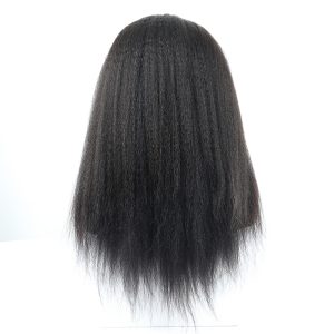 kinky straight Human Hair Lace Front Wig 250% Lace Front Wig human hair middle freestyle part large in stock - Image 3