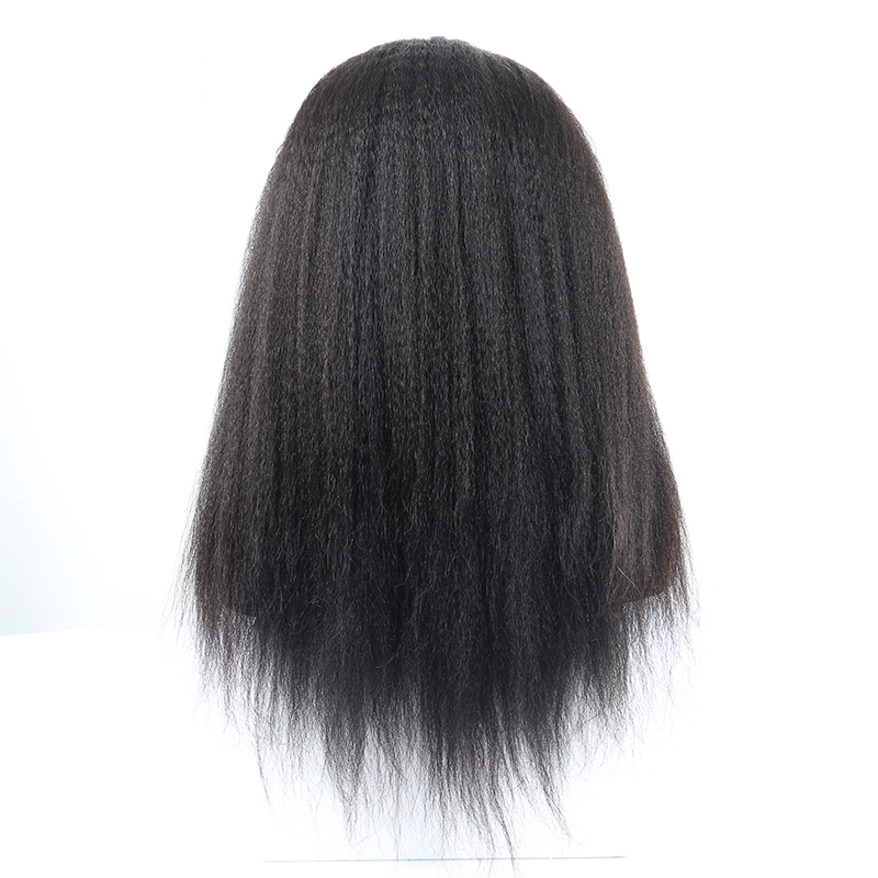 kinky straight Human Hair Lace Front Wig 250% Lace Front Wig human hair middle freestyle part large in stock - Image 3