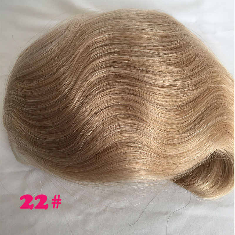 Toupee for Men Human Hair Men's Thin Skin Hair system with French Lace Hair Line Front 8x10 Inches Men Wigs Touppe For Black Men 22# color - Image 52