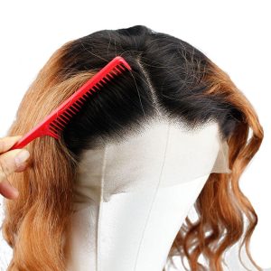 Alternative view of Ombre Colored Human Hair Lace Front Wigs 1B/27 Wavy Brazilian Hair Lace Wig Pre Plucked With Baby Hair