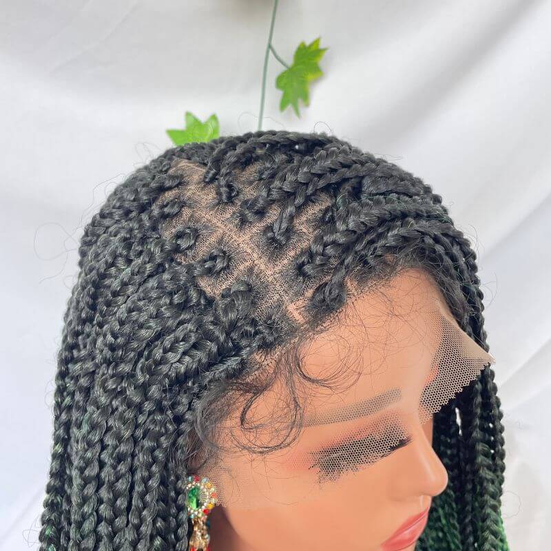 9x6 Lace Ombre Wigs 36 Inch double Lace Front Box Braided Wigs Knotless Lace Frontal Wig Synthetic Black Hand Braided Cornrow Braids Wigs With Baby Hair - Image 18